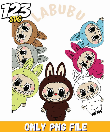labubu heads pattern png, labubu heads pattern, labubu pattern png - 123SVG Store