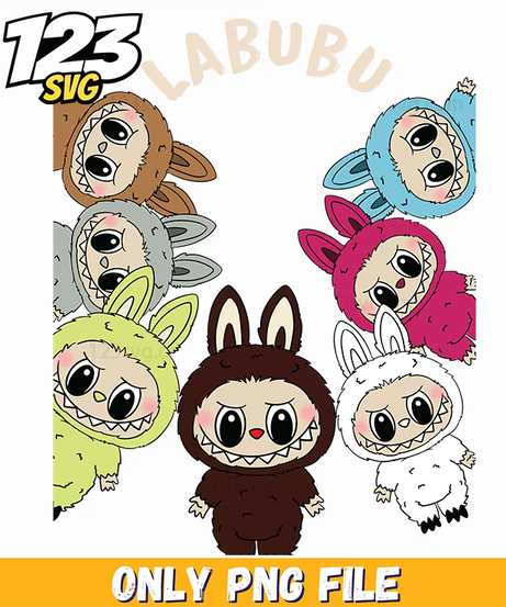 labubu heads pattern png, labubu heads pattern, labubu pattern png - 123SVG Store
