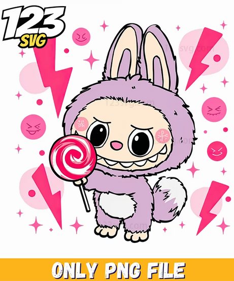labubu lollipop png, cartoon characters png, labubu candy png - 123SVG Store