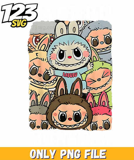 labubu monster collage png, cute monster collage png, monster collage art png - 123SVG Store