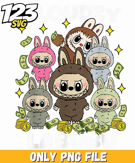 labubu monsters family png, kawaii monsters family png, cute monster family png - 123SVG Store