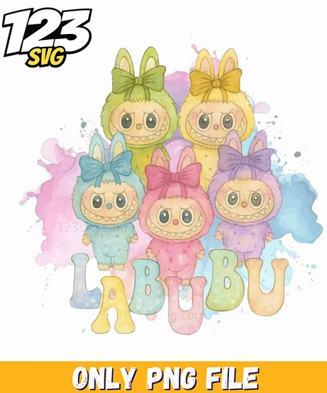 labubu pastel cloud friends png, labubu pastel cloud friends, labubu pastel friends - 123SVG Store