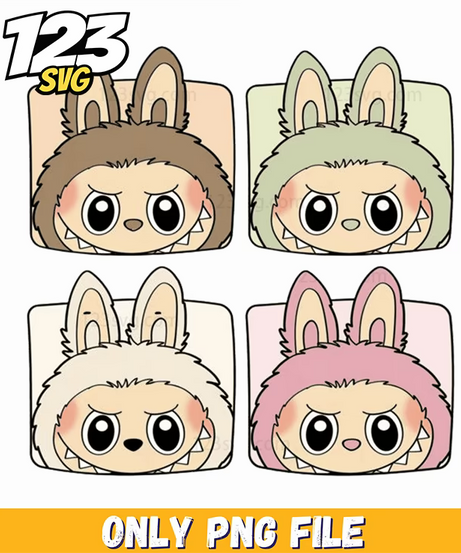 labubu pastel square faces png, pastel square faces png, pastel square faces - 123SVG Store