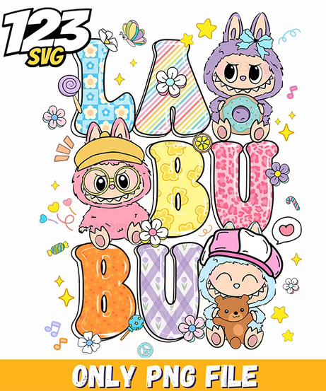 labubu pastel typography png, pastel typography labubu, pastel typography png - 123SVG Store