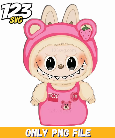 labubu pink bear hoodie png, pink bear hoodie, labubu pink bear png - 123SVG Store