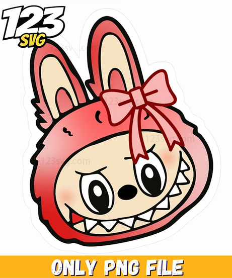 labubu pink bow sticker png, pink bow sticker png, labubu pink bow sticker - 123SVG Store