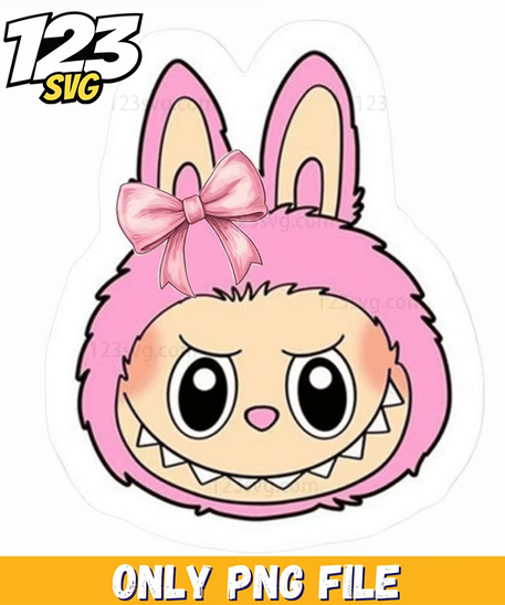 labubu pink bunny sticker png, pink bunny stickers, pink bunny sticker clipart - 123SVG Store