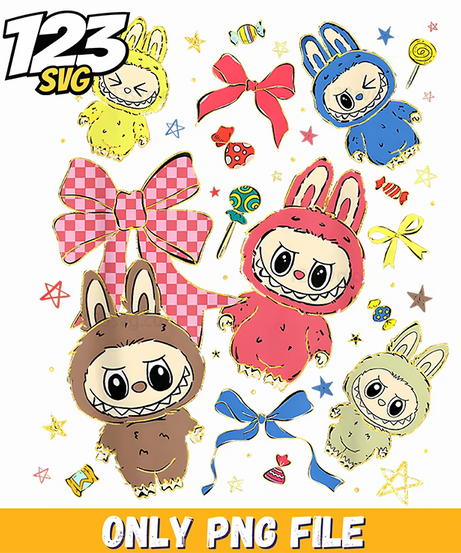 labubu ribbon sticker collage png, labubu sticker collage ribbon, labubu ribbon sticker collage - 123SVG Store
