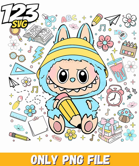 labubu school clipart png funny, clipart funny school, funny school clipart - 123SVG Store