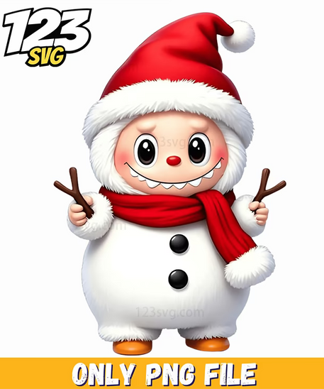 labubu snowman christmas png, snowman christmas clipart, snowman christmas vector - 123SVG Store
