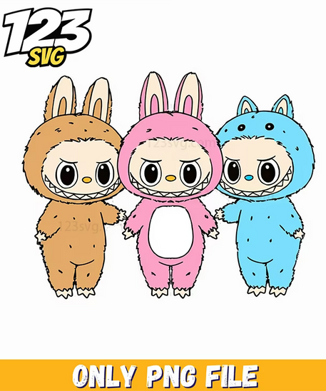 labubu trio pastel png, labubu png, labubu png - 123SVG Store