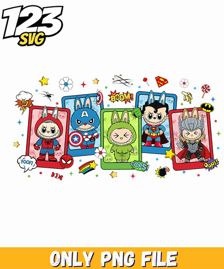 labubu tv characters png, labubu cute illustration png, all popmart characters png - 123SVG Store