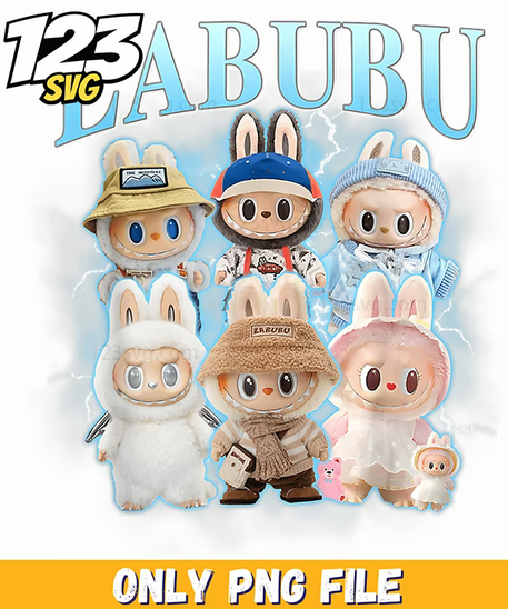 labubu winter plush bundle png, labubu winter plush, labubu winter plushie - 123SVG Store