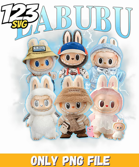 labubu winter plush bundle png, labubu winter plush, labubu winter plushie - 123SVG Store