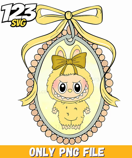 labubu yellow ornament frame png, yellow ornament frame png, yellow ornament frame - 123SVG Store
