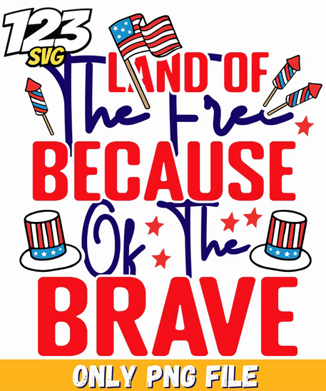 land of the free because of the brave fireworks hats png, 4th of july hats, patriotic hats for women - 123SVG Store