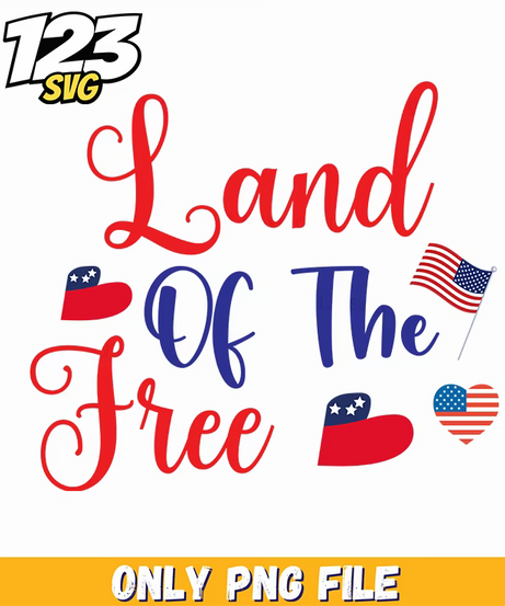 land of the free flags hearts png, usa flag hearts, american flag heart graphics - 123SVG Store