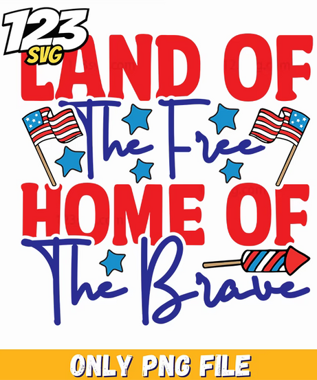land of the free home of the brave flags png, american flag png, free home of the brave flags - 123SVG Store