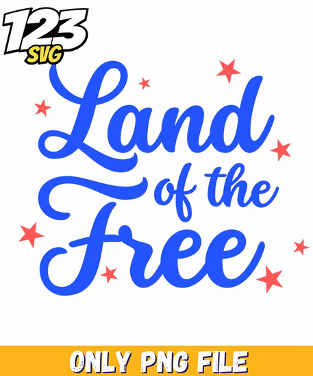 land of the free starry script png, starry script font, free starry script - 123SVG Store