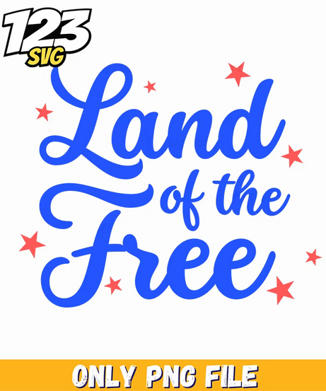land of the free starry script png, starry script font, free starry script - 123SVG Store
