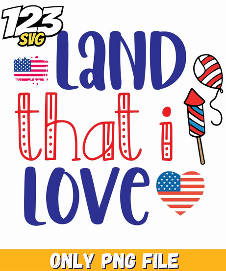 land that i love flag rocket balloon hearts png, land that i love flag rocket, love land rocket flag - 123SVG Store