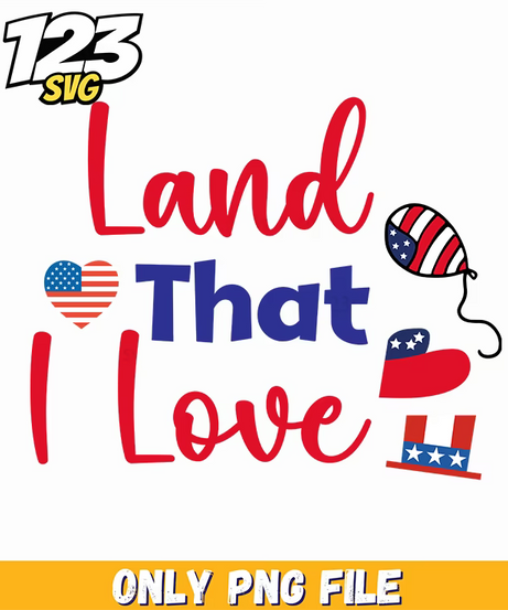 land that i love hearts balloon uncle sam hat png, uncle sam hat balloon, red white and blue balloon hat - 123SVG Store