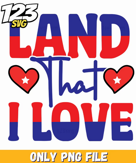 land that i love hearts png, the heart of america, land of love and hearts - 123SVG Store