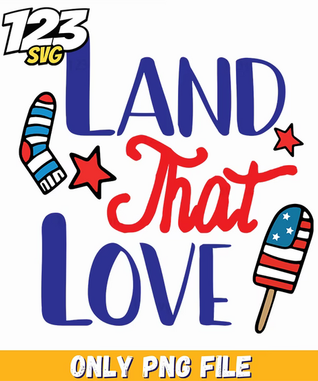 land that i love sock popsicle stars png, land that i love sock popsicle, popsicle sock land that i love - 123SVG Store