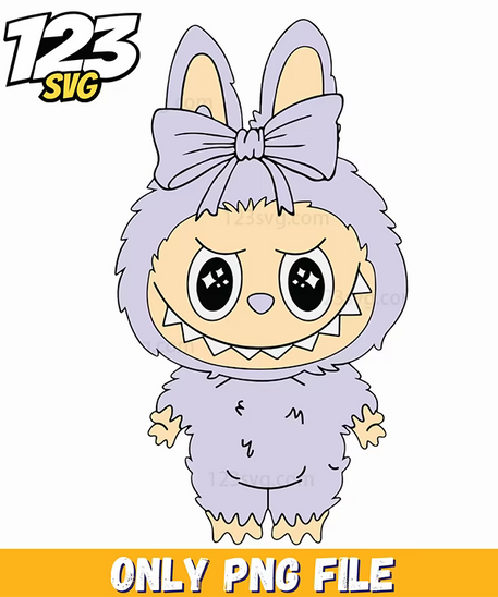 lavender bow labubu png, labubu cosplay, labubu costume - 123SVG Store