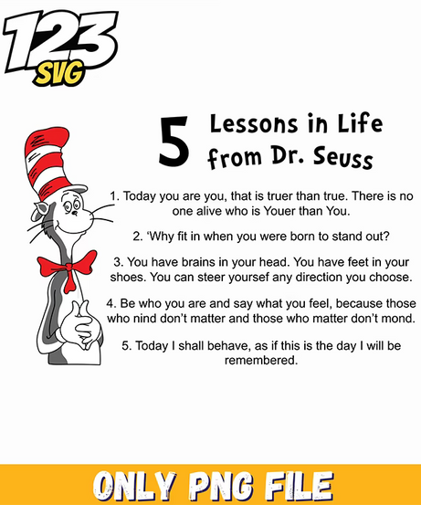 life lessons dr seuss quote png, dr seuss characters png, never apologize for your black skin motivational png - 123SVG Store