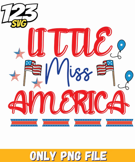 little miss america flags balloons stars png, america flags balloons stars, little miss america flags balloons - 123SVG Store
