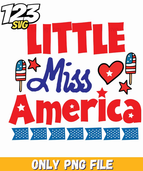 little miss america flags hearts popsicles bunting png, america's heart flags popsicles, little miss america flags popsicles bunting - 123SVG Store