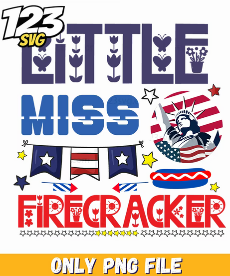little miss firecracker bunting rocket hot dog png, hot dog bunting decorations, patriotic hot dog buns - 123SVG Store
