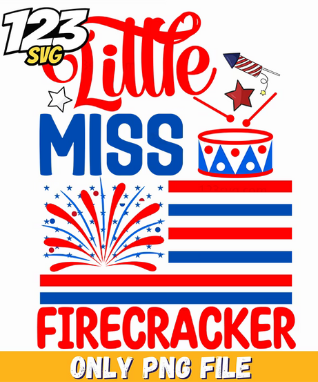 little miss firecracker drum fireworks american flag png, patriotic drum girl fireworks, firecracker girl drum fireworks - 123SVG Store