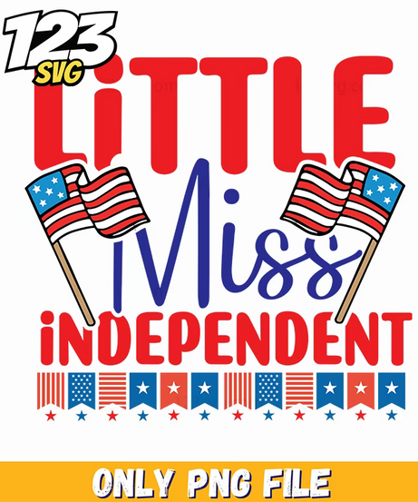 little miss independent flags bunting png, independence flag bunting, little miss independence flags - 123SVG Store