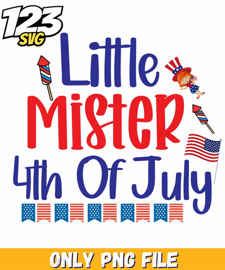 little mister 4th of july rocket uncle sam hat flag bunting png, 4th of july uncle sam hat, 4th of july hat uncle sam - 123SVG Store