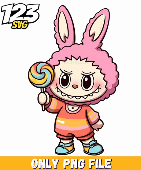 lollipop bunny labubu png, labubu png bunny, labubu bunny png - 123SVG Store