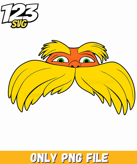 lorax face close up dr seuss png, dr seuss characters png, cute derpy png - 123SVG Store
