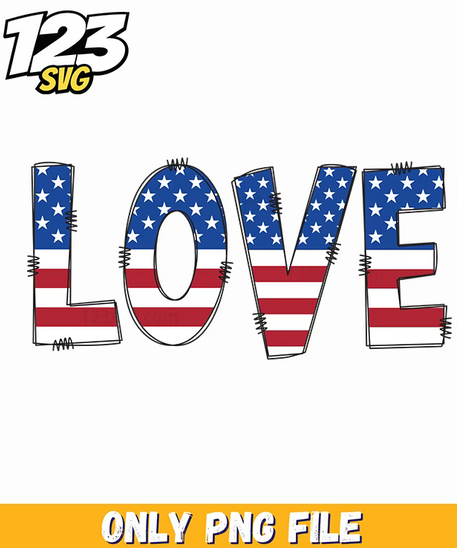 love flag pattern block typography png, love fighter aesthetic png, kpop hero png - 123SVG Store