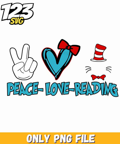 love reading heart dr seuss png, dr seuss characters png, casts of dr seuss png - 123SVG Store