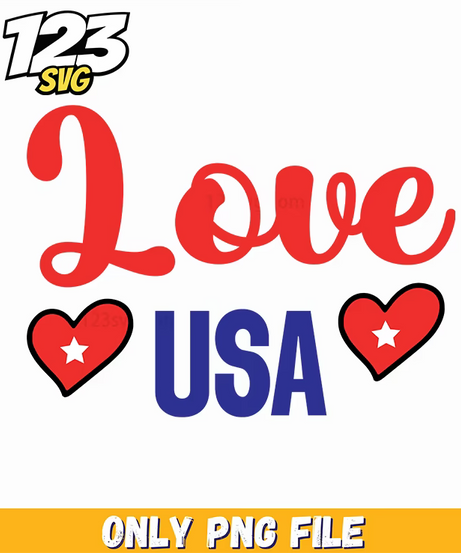 love usa hearts png, usa hearts vector, usa heart logo - 123SVG Store