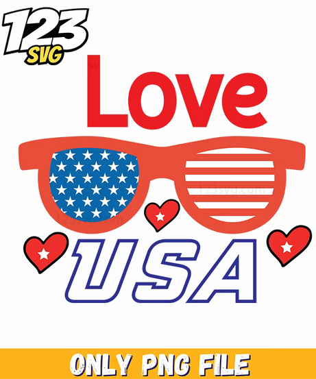 love usa sunglasses hearts png, usa sunglasses with hearts, usa sunglasses heart shape - 123SVG Store