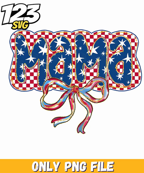 mama gingham pattern ribbon bow png, christmas tree and bow png, christmas tree drawing png - 123SVG Store