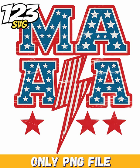 mama lightning bolt starry typography png, mama neon png, spooky autumn png - 123SVG Store