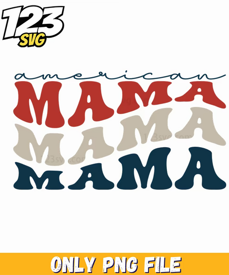 mama retro wavy stacked typography png, mama neon png, minnie retro christmas png - 123SVG Store