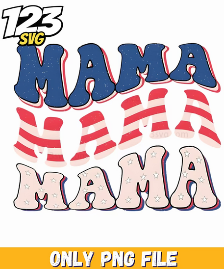 mama stacked red white blue png, christmas ornaments, reindeer svg - 123SVG Store
