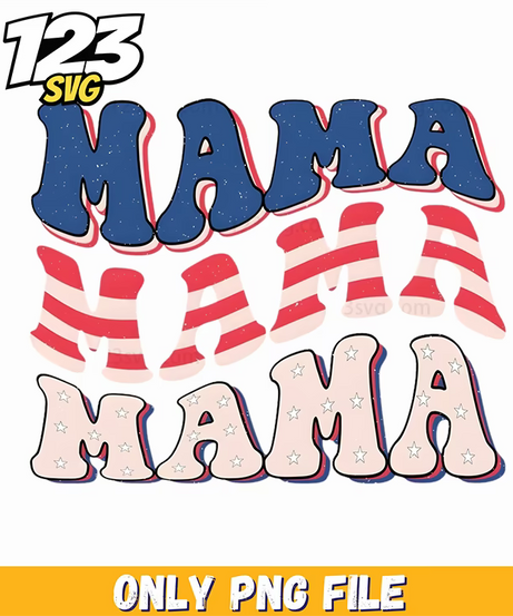 mama stacked red white blue png, christmas ornaments, reindeer svg - 123SVG Store