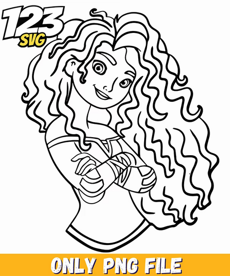 merida clipart, princess merida, merida vector clipart - 123SVG Store
