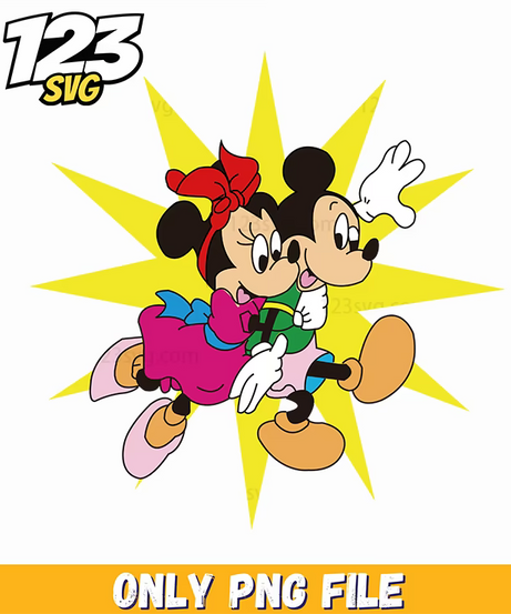 mickey minnie retro png, minnie mouse retro christmas png, mickey and minnie mouse retro framed png - 123SVG Store