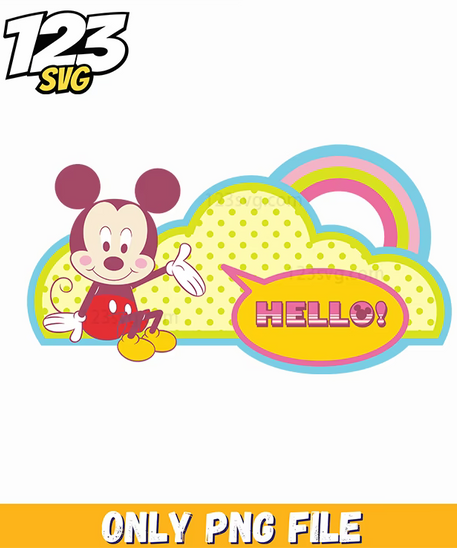 mickey mouse hello png, mickey mouse and friends, hello kitty mickey mouse - 123SVG Store
